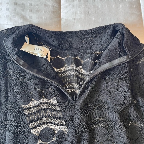 NWT Yas Pinna Long Sleeve High Neck Semi-sheer Lace Top S Black - Picture 11 of 16